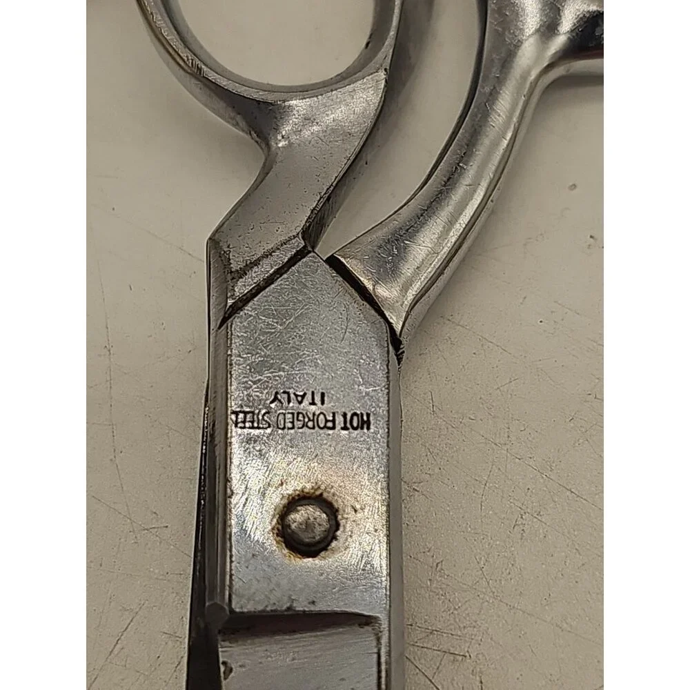 Germany vintage silver tone‎ sewing tailor fabric shears scissors 2 Pair Italy